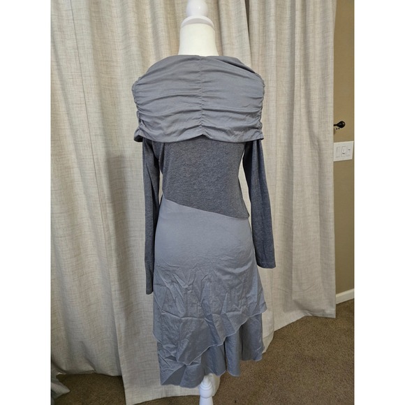 La El Couture Asymmetrical Layered Dress Grey Size Small Lagenlook, Avant-Garde - Picture 6 of 8